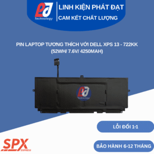 Pin 722KK Dell XPS 13 9343, 9350, 9360, 9370 – 52Wh 7.6V 4250mAh