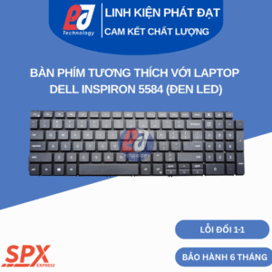 Bàn phím Dell Inspiron 5584 đen led, layout chuẩn, dùng cho nhiều model Inspiron và Vostro.
