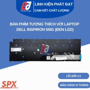 Bàn phím Dell Inspiron 5591 đen led, tương thích nhiều model Inspiron và Vostro.