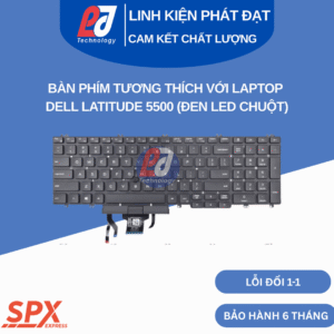 Bàn phím Dell Latitude 5500 đen led chuột, tương thích Latitude và Precision, layout chuẩn.