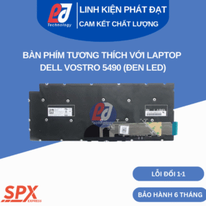 Bàn phím Dell Vostro 5490 đen led, phím chuẩn, tương thích nhiều model Dell.