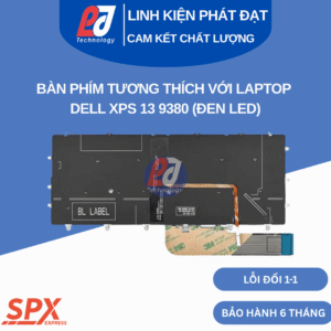 Bàn phím Dell XPS 13 9380 đen led, layout chuẩn, tương thích XPS 13 series.