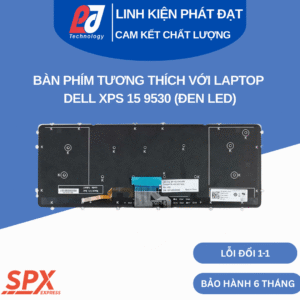 Bàn phím Dell XPS 15 9530 đen led, layout chuẩn, tương thích XPS15-9530 và M3800.
