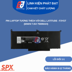 Pin Dell F3YGT 60Wh 7.6V 7500mAh dùng cho Latitude 7280 7290 7380 7390 7480 7490