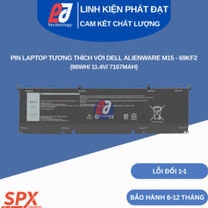 Pin Dell 69KF2 86Wh 11.4V 7167mAh dùng cho Dell G15 XPS 15 Precision 5550 Alienware