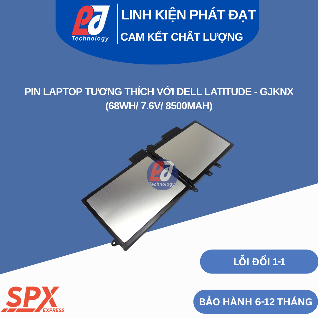 Pin GJKNX Dell Latitude 5480, 5490, 5491, 5580, 5590, 5591, Dell Precision 3520, 3530 – 68Wh 7.6V 8500mAh