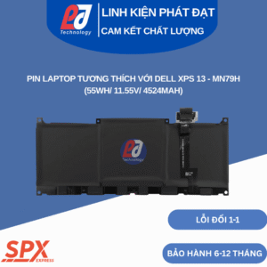 Pin MN79H tương thích Dell XPS 13 9320, 9340 (55Wh/11.55V/4524mAh)