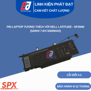 Pin NF2MW tương thích Dell Latitude 7400 (2-in-1), 9410 (2-in-1) (52Wh/7.6V/6500mAh)