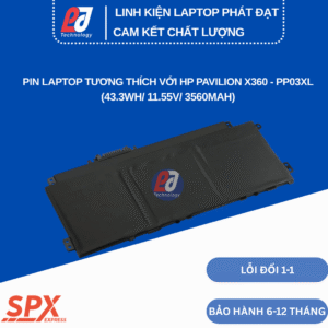 Pin PP03XL – Pin Laptop HP Pavilion X360 13-BB, 14-DV, 15-EH, 14M-DW (43.3Wh/11.55V/3560mAh)
