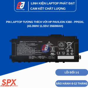 Pin PP03XL – Pin Laptop HP Pavilion X360 13-BB, 14-DV, 15-EH, 14M-DW (43.3Wh/11.55V/3560mAh)