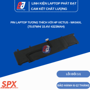 Pin WK04XL – Pin Laptop HP Victus 15, 16, Omen 16 (70.07Wh/15.4V/4323mAh)