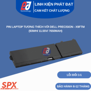 Pin X9FTM cho Dell Precision 7770, 7670, 7680, 7780 (93Wh/11.55V/7650mAh)