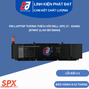 Pin Dell XG4K6 97Wh 11.4V 8071mAh dùng cho Dell XPS 17 / Precision 5750