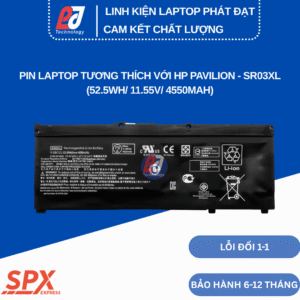 Pin SR03XL – Pin Laptop HP Pavilion 15-CX, Envy x360 (52.5Wh/11.55V/4550mAh)
