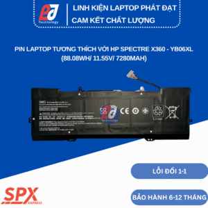 Pin YB06XL – Pin Laptop HP Spectre X360 Convertible (88.08Wh/11.55V/7280mAh)