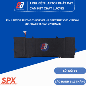 Pin YB06XL – Pin Laptop HP Spectre X360 Convertible (88.08Wh/11.55V/7280mAh)