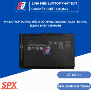 Pin BT04XL – Pin Laptop HP EliteBook Folio 9470, 9470M, 9480M (52Wh/14.8V/3400mAh)