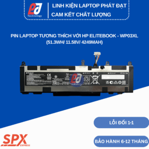 Pin WP03XL – Pin Laptop HP EliteBook, X360 1040, ZBook Firefly 14 (51.3Wh/11.58V/4249mAh)