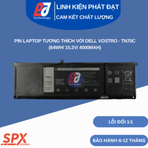 Pin Dell TN70C 64Wh 15.2V 4000mAh cho Inspiron 3510 3520 3530