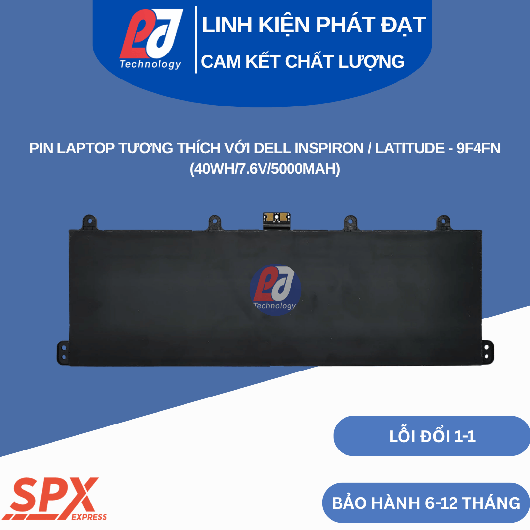Pin Dell 9F4FN 40Wh 7.6V 5000mAh dùng cho Dell Inspiron 14 3420 và Latitude 7320