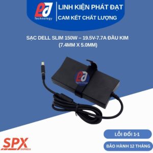 Sạc Dell 150W Slim Kim Lớn thiết kế mỏng nhẹ cho laptop đồ họa Precision và gaming Alienware chân cắm 7.4mm