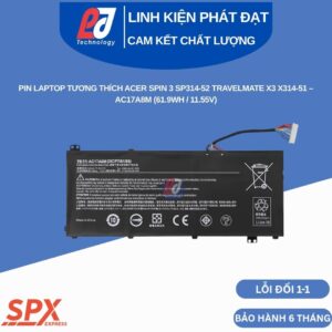 Pin Acer AC17A8M 11.55V 61.9Wh cho Acer Spin 3 SP314-52