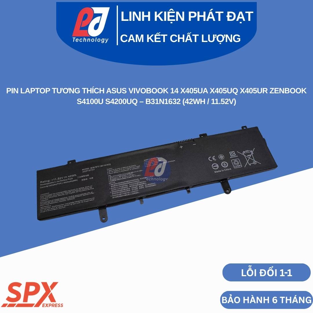 Pin Asus B31N1632 11.52V 42Wh cho VivoBook 14 X405UA X405UQ