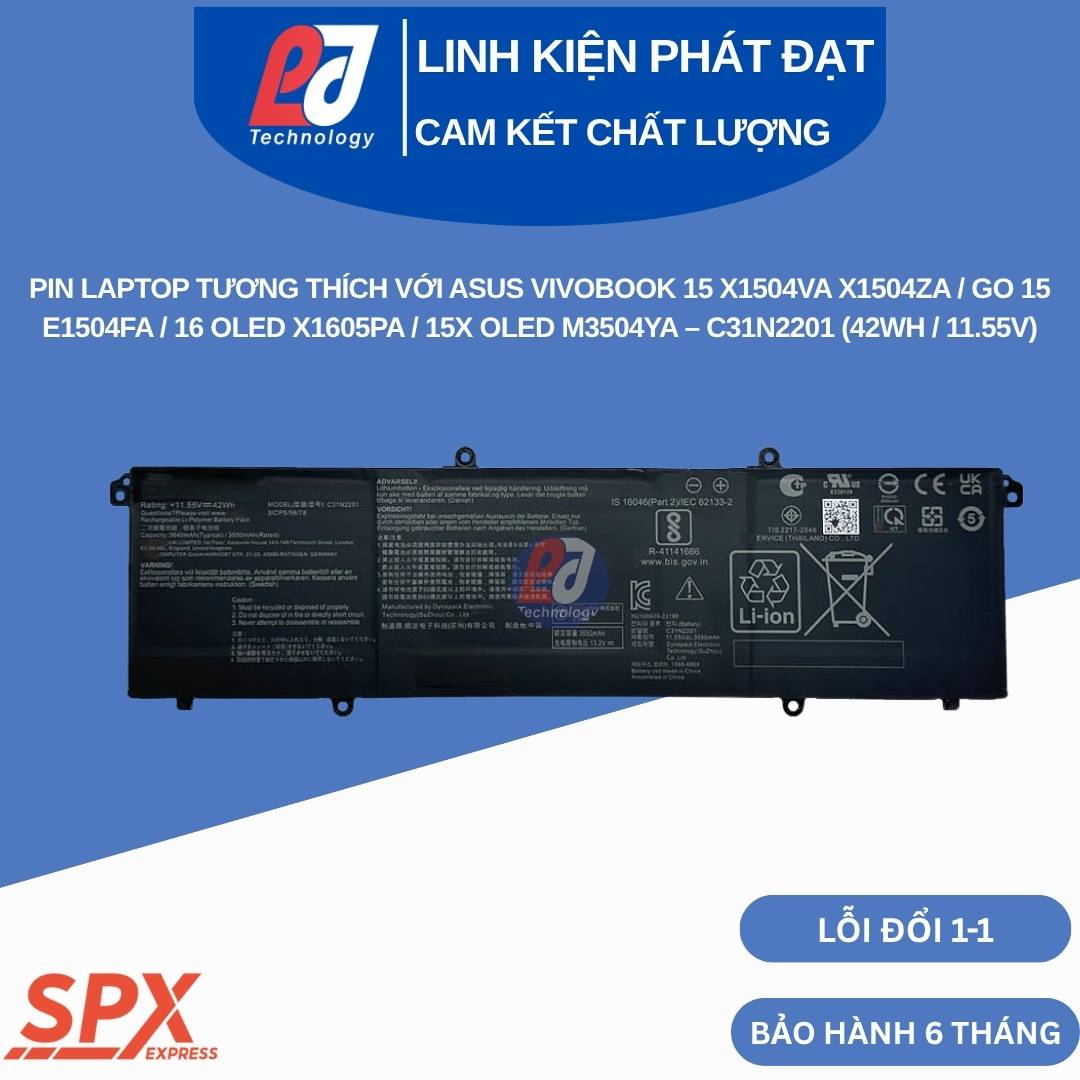 Pin Asus C31N2201 11.55V 42Wh cho VivoBook X1504 X1605